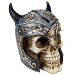 Cofre Caveira Viking em Resina - Cofrinho
