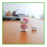Pen Drive Usb 2.0 Emborrachado Hello Kitty 4 Gb Na Cor Rosa