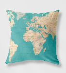 Almofada Mapa Mundi 45cm x 45cm