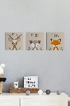 Kit 3 Quadros Placas 17cm x 17cm Woodland