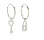Brinco Argolinha Amor 1,4 cm Em Prata 925
